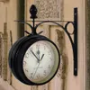 Wandklokken Retro wandklok Dubbelzijdige klok in Europese stijl Creatieve klassieke klokken met wandmontageset Antieke wandklok 230626