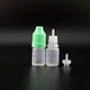 100 Uds. Botellas cuentagotas de 3 ML con tapas seguras a prueba de niños puntas botella cuentagotas de plástico Squeeze e Cig pezón largo Knwsu