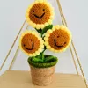 Fleurs séchées Fini Crochet Fleur Plante En Pot Tissé À La Main Fleurs De Tournesol Tricoté À La Main Fleur Immortelle Crochet En Pot Bouquet Plante Cadeau 230627