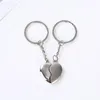 Portachiavi 1Pair coppia portachiavi chiave colore argento Corea amante romantico amore a forma di cuore magnete souvenir regalo di San Valentino