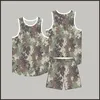 Breathable Quick-Drying Camouflage Basketball Wear Suit Mens Customized College Student Competition Training Uniform Training Camp Sports Je