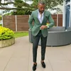 Herrdräkter mäns sista design Green Custome Homme Summer Beach Men 2 Pieces (Jacket Pants) Wedding Man Blazer Groom Tuxedo