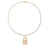 Collane con ciondolo a forma di lucchetto in oro placcato color oro da uomo Hip Hop Rock Street Jewelry 230621