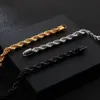 Bracelet Fongten En Gros Simple Lien Torsadé Chaîne Bracelet pour Hommes En Acier Inoxydable Noir Main Bracelets Mâle Bijoux Cadeau 230627