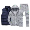 Herrspåriga herrekläder Män sätter 3 stycken Vest Hoodie Set Fleece Zipper Casual Sport Sweatpant Men Tracksuit Outfit Sweat Suit New Winter X0627