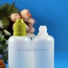 50 مللي 100 قطعة / الوحدة زجاجات قطارة بلاستيكية LDPE عالية الجودة مع أغطية واقية للأطفال ونصائح بخار زجاجة قابلة للعصر حلمة قصيرة Cnsbo