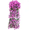 Dekorative Blumen 1pc Violett Künstliche Blumenparty Dekoration Simulation Valentinstag Hochzeitswand Hanging Korb Orchidee Fälschung