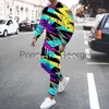 Survêtements pour hommes Printemps Automne Survêtement Casual Art Print TShirt Pantalon Ensemble Mode Costume Homme Outfit Vêtements Coloré Streetwear x0627