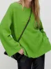 Maglioni da donna Donna 2023 Moda Design asimmetrico Allentato Casual Maglione lavorato a maglia Vintage Flare Sleeve Donna Pullover Chic Top