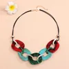 Pendant Necklaces Fashion Handmade Acrylic Geometric Necklace Collar Jewelry For Women Statement Bib Pendants