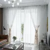 Curtain Butterfly Tulle Window Screening For Living Room Bedroom Kitchen Curtains Printed Sheer Voile Drapes Blinds