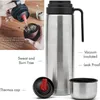 Bicchieri da vino 1000ml Doppia parete in acciaio inossidabile con isolamento sottovuoto Termos Coperchio Tazza con manico Bottiglia per thermos Yerba per tazza 230627