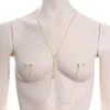 Nipple Rings 1pc Sexy Piercing Ring Chain Jewelry Clip For Women Gold And Silver Color Connecting Tassel Body Chains 230626