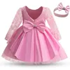 Robes de fille bébé robe de Noël pour les filles enfant en bas âge enfants dentelle vêtements d'anniversaire petite fille princesse robe de soirée de mariage 0 2 ans Vestidos 230626