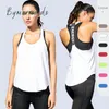 Bymermaids Yoga Outfits Tops Tops Womens Sports Top Letter Shirt Sleeveless Yoga Tops Fitness che corre il crollo a secco rapido a secco 230626