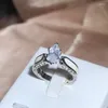 Cluster Rings S925 Sterling Silver 1 Diamond Ring Women Fine Anillos de Wedding Bands Bizuteria Origin Jewellry Gemstone