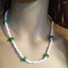 Tour de cou Designer Original coloré glaçure champignon riz perle collier 2023 mode à la main perlé bijoux A pour les filles