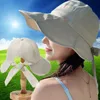 2023 large bord pêcheur chapeau nœud papillon cravate creux queue de cheval en plein air pêche femmes crème solaire soleil chapeaux Golf été parasol casquette