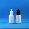 15 ML Druppelflesje Plastic WITTE KLEUR Opaciteit Fles Dubbel Proof Sabotage Proof Kindveilige doppen met dunne tepel 100 STUKS Clhrt