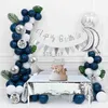 Cintres Racks 18ème 30ème Anniversaire Ballons Décor 40 50 Ans Décorations De Fête D'anniversaire pour Hommes Femmes Bleu Confettis Ballon Garland Arch x0710