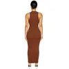 Casual Dresses CNYISHE Ribbed Knitted Autumn Black Maxi Women Sexy Party Bodycon Long Round Neck Tight Robes Sundress 23327