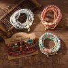 Charm-Armbänder, mehrlagig, Boho-Rosa-Kristallperlen, für Damen und Mädchen, elastisches Perlenseil-Armband, Pulseira Feminina