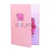 Hangers Racks 448B 3D Pop Up Card Lily Vase Blessing Message Greeting Invitation Card for Valentine's Day Wedding Party Wife Girlfriend Gift x0710