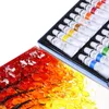 Leveranser 24 färger Professionell oljemålning Finnar Ritning Pigment 12 ml rör Set Artist Art Supplies