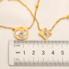 Nie verblassende 18 Karat vergoldete Luxus-Marken-Designer-Anhänger-Halsketten, Kristall-Edelstahl-Buchstaben-Choker-Anhänger-Halskette, Kette, Schmuck, Accessoires, Geschenke 2444