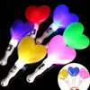 100pcs Heart Shape LED Heart Stick Glow in the Dark Wedding Decoration Flashing Light Sticks Wand Concert Event Party Supplies SN4403