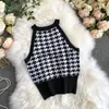 T-Shirt Femme Tricot Débardeur Femme Binder Poitrine Corset Femme Nice Tops Hault Femmes Camisoles pour Femmes Crop Tanks Sexy Cami Houndstooth J230627