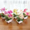 Kwiaty dekoracyjne sztuczne fałszywe błotniki orchid rośliny domowe ogród ślubne flores garnki hogar bonsai akcesoria dekoracji