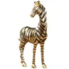 Dekorativa föremål Figurer Golden Zebra Craft Sculpture Harts Simulation Animal Statue Golden Horse Dekorativa figurer Animal Figurer Hemtillbehör