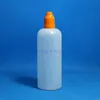 Bottiglie contagocce in plastica LDPE da 120 ml 100 pezzi con tappi a prova di bambino Consigli per tappi E bottiglia di succo Partita capezzolo corto Vlrwf