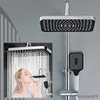 Bathroom Shower Heads Big Black Rainfall Shower Head High Pressure Top Shower Head Bathroom Adjustable Ceiling Rain Over-head Parts R230627