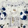 Cintres Racks 18ème 30ème Anniversaire Ballons Décor 40 50 Ans Décorations De Fête D'anniversaire pour Hommes Femmes Bleu Confettis Ballon Garland Arch x0710