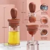 BBQ Grills Oil Bottle Brush Silicone Glass Container Olive Pump Dispenser Cooking Clain Tool Pastry Steak Barbecue redskap 230627