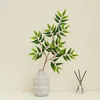 Decorative Flowers Artificial Green Plants Elaeagnus Angustifolia Leaves And Melon Cotyledons False Moor Besom Blossom Chinese Pinia