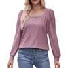 Chemisiers pour femmes Chemises à manches longues pour femmes Mode Square Sequin Crop Top Womens Hi Low Blouse Satin For Women