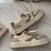 Laarzen houzhou dames sneakers vrouwelijke schattige ronde teen kleine witte sportschoenen 2022 lente nieuwe Koreaanse stijl casual platform vulcanisize