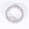 Anpassad Moissanite Cuban Ring S925 Silver med 2Rows Hip Hop Mens White Gold Plated VVS Diamond Rings