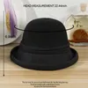 Bonnets à bord court seau chapeau Vintage élégant pêcheur avec nœud femmes automne hiver Cloche Fedora