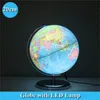 Globe Sphere Diameter 20cm Full English World Globe HD Printed Desk Teaching LED Lights Globe Metal ABS 360° Rotation Office Crafts