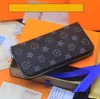 2023 modeblommor designer blixtlås plånböcker luxurys män kvinnor läder väskor högkvalitativa klassiska bokstäver myntväska originallåda rutig korthållare m60017 aa