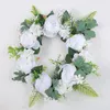 Decoratieve Bloemen Dode Takken Witte Krans Opknoping Decoratie Vakantie Simulatie Bloem Rotan Cirkel Deur Hulst Kransen Voor Front