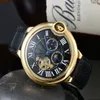 High Quality Watch Men Watch Skeleton Tourbillon Hand-winding Mechanical Automatic Watch Classic Watches Leather Strap Gentleman Business