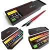 Palette Bambus Aquarell -Unterpackungsschachtel 24/36/48 Farbe Tragbarer Aquarell -Lack -Speicherbox mit Deckelschalen Malereien Kunstzubehör