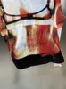 Camiseta feminina DEAT Tie Dye Estampa Padrão Personalidade Elástico Colete Plissado Feminino Sem Mangas Slim Streetwear Tops Feminino 2023 Verão 11XX3188 J230627