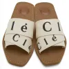 Designerskie sandały damskie i kapcie Woody Flat Anti Slip Casual Cross Tkanowe buty z listami