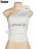 T-shirt femme Nsauye 2023 Y2K Casual Basic T-shirt sans manches Femme Une épaule Débardeurs Été Sexy Club Mode Femme Vintage Crop Tops J230627